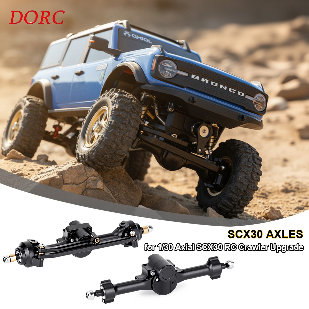 Rc Crawler Axle Parts - SCX30 1/30 +5mm Aluminium Vorder- und