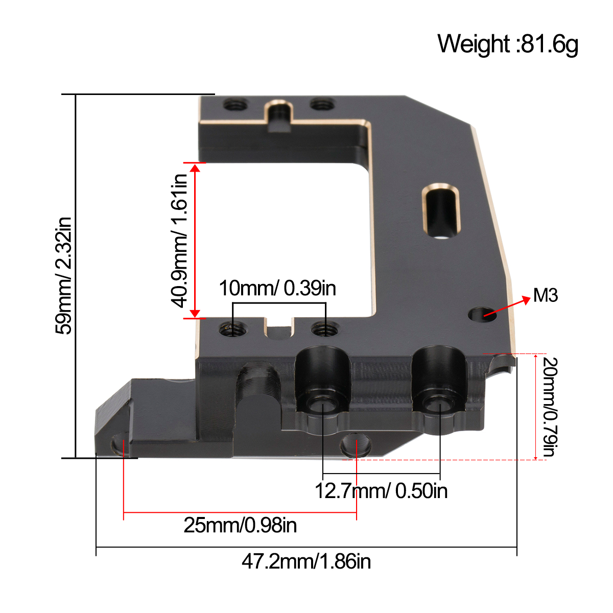 Gefräste Messing-Servohalterun – Rc Crawler Axle Parts Bewertung und Preis