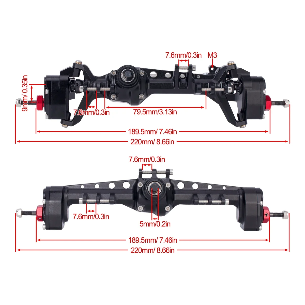 CNC Aluminium SCX10 III Vorne  – Rc Crawler Axle Parts Bewertung und Preis