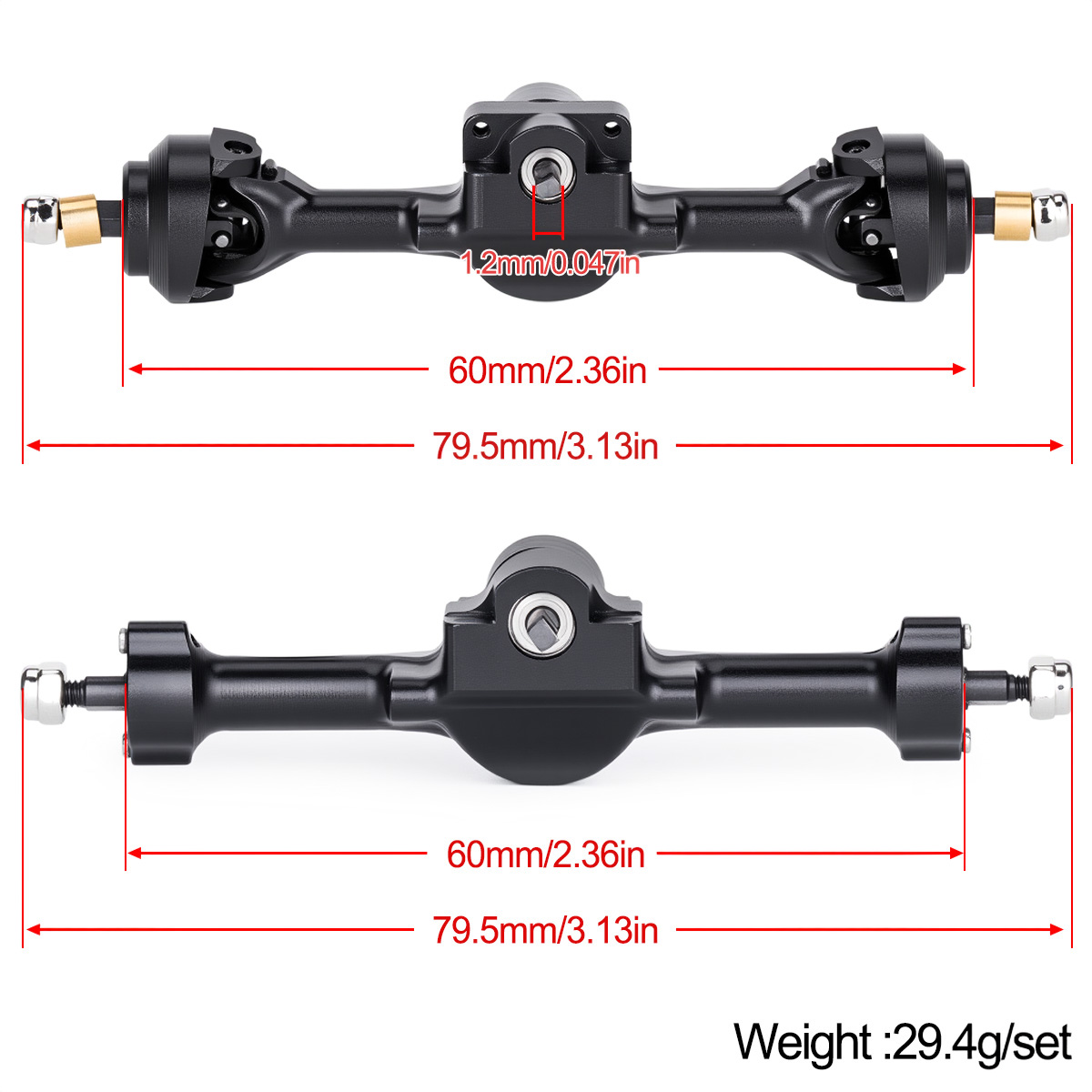 SCX30 1/30 +5mm Aluminium Vord – Rc Crawler Axle Parts Bewertung und Preis